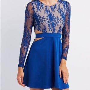 Charlotte Russe Blue Lace Formal Dress